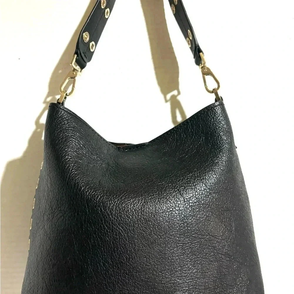Kate spade black leather shoulder handbag